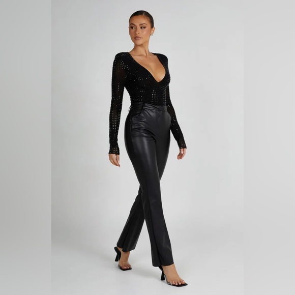 NWT Meshki Kennan Square Diamanté Bodysuit size Medium - Picture 9 of 11